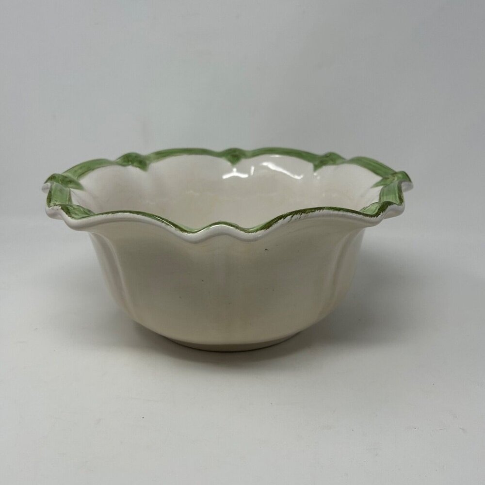 Frutta Bella Apples & Blossoms Ceramic Fruit/Serving Bowl by Ambiance Collection